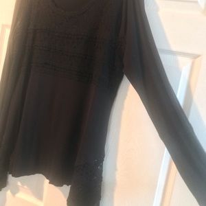 Black long sleeve tunic size L